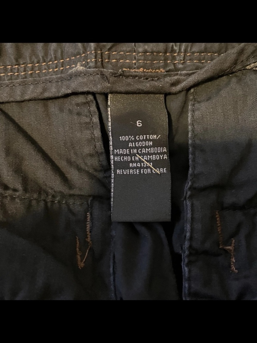 Y2K VTG Polo Jeans Co Ralph Lauren Bermuda Cargo Shorts Black Size 6 - Picture 5 of 8